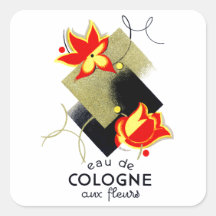 Perfume floral francés 1920 pegatinas cuadradases personalizadas