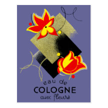 Perfume floral francés 1920 postal