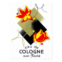 Perfume floral francés 1920 tarjeta postal