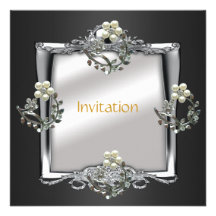 Perla floral de la joya negra de plata elegante de