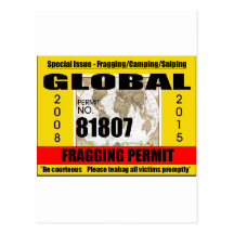 Permiso de Fragging Tarjeta Postal