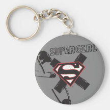 Pernos de seguridad negros de Supergirl Llaveros Personalizados