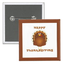 Pernos felices del pavo del dibujo animado de la a pin
