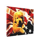 Perrito americano lona estirada galerías
