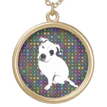 Perrito blanco lindo de Pitbull en modelo del círc Grimpola Personalizada