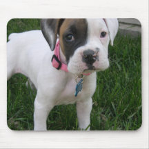 Perrito blanco Mousepad del boxeador Alfombrilla De Raton