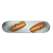 Perrito caliente delicioso tabla de skate