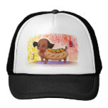 Perrito caliente en el lindo Kitschy de la ciudad Gorros Bordados
