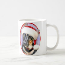 Perrito de Santa del navidad del pastor alemán Taza De Café