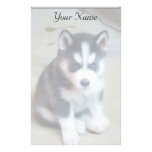 Perrito del husky siberiano inmóvil papeleria personalizada