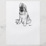 Perrito del pastor alemán tarjetas informativas