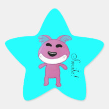 Perrito extraño lindo calcomania forma de estrella personalizada