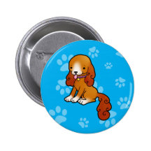 Perrito marrón del dibujo animado pin