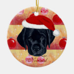 Perrito negro personalizado de Labrador del navida Ornamento De Reyes Magos