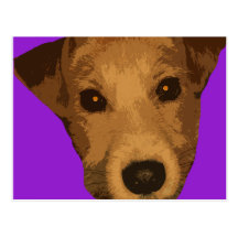 Perrito púrpura tarjeta postal