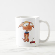 Perrito y huesudo taza de café