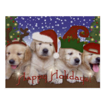 ¡Perritos adorables de Labrador del navidad! Postal