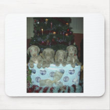 Perritos de Weimaraner del navidad Tapete De Raton