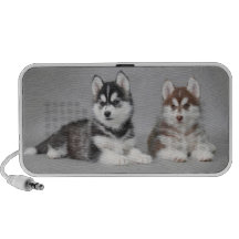 Perritos del husky siberiano altavoces de viaje