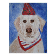 Perro amarillo del labrador retriever - postal