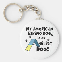 Perro americano de la agilidad del perro esquimal llavero personalizado