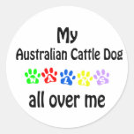 Perro australiano del ganado etiquetas redondas