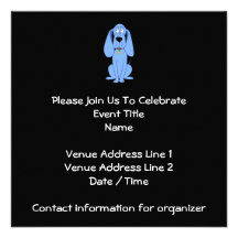 Perro azul. Perro Invitaciones Personales