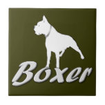 Perro blanco del boxeador azulejo