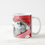 Perro blanco del boxeador en la taza de Maserati