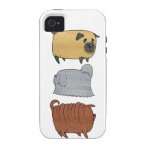 Perro de 3 galletas - barro amasado, chino Shar-pe iPhone 4 Fundas