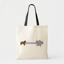 Perro de agua español de la estrella retra bolsa lienzo