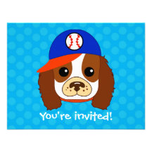Perro de aguas arrogante con la gorra de béisbol invitaciones personalizada