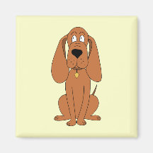 Perro de Brown. Dibujo animado del perro con el cu Imán De Frigorifico