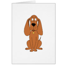 Perro de Brown. Dibujo animado del perro con el cu Tarjeton