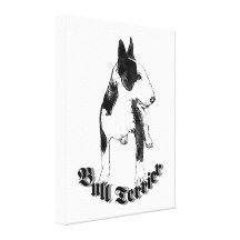 Perro de bull terrier impresion en lona