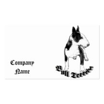 Perro de bull terrier plantilla de tarjeta de visita