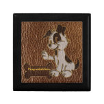 Perro de la Cuero-Mirada Caja De Joyas