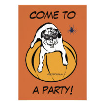 Perro de la pizca en la invitación de Halloween de