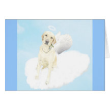 Perro de la tarjeta de condolencia del ángel del l