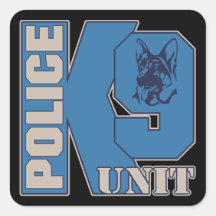 Perro de la unidad de la policía K9 Pegatinas Cuadradases Personalizadas