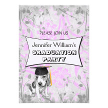 Perro de perrito del beagle invitación personalizada