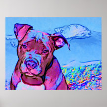 Perro de perrito del pitbull del arte pop impresiones