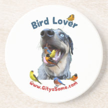 Perro del amante del pájaro posavasos diseño