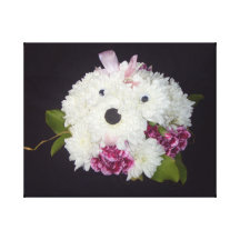 Perro del arte de la flor lona estirada galerías