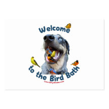 Perro del baño del pájaro plantillas de tarjetas personales