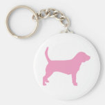 Perro del beagle (en rosa) llavero personalizado
