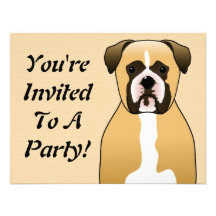 Perro del boxeador invitacion personalizada