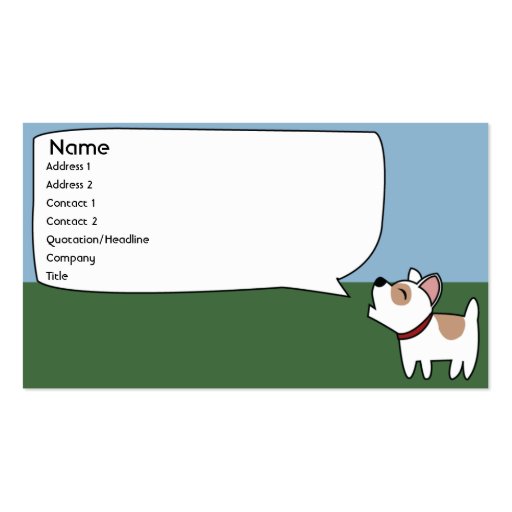 Perro del descortezamiento - negocio plantilla de tarjeta personal