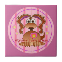 Perro del día de San Valentín azulejos
