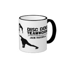 Perro del disco de Jack Russell del trabajo en equ Taza